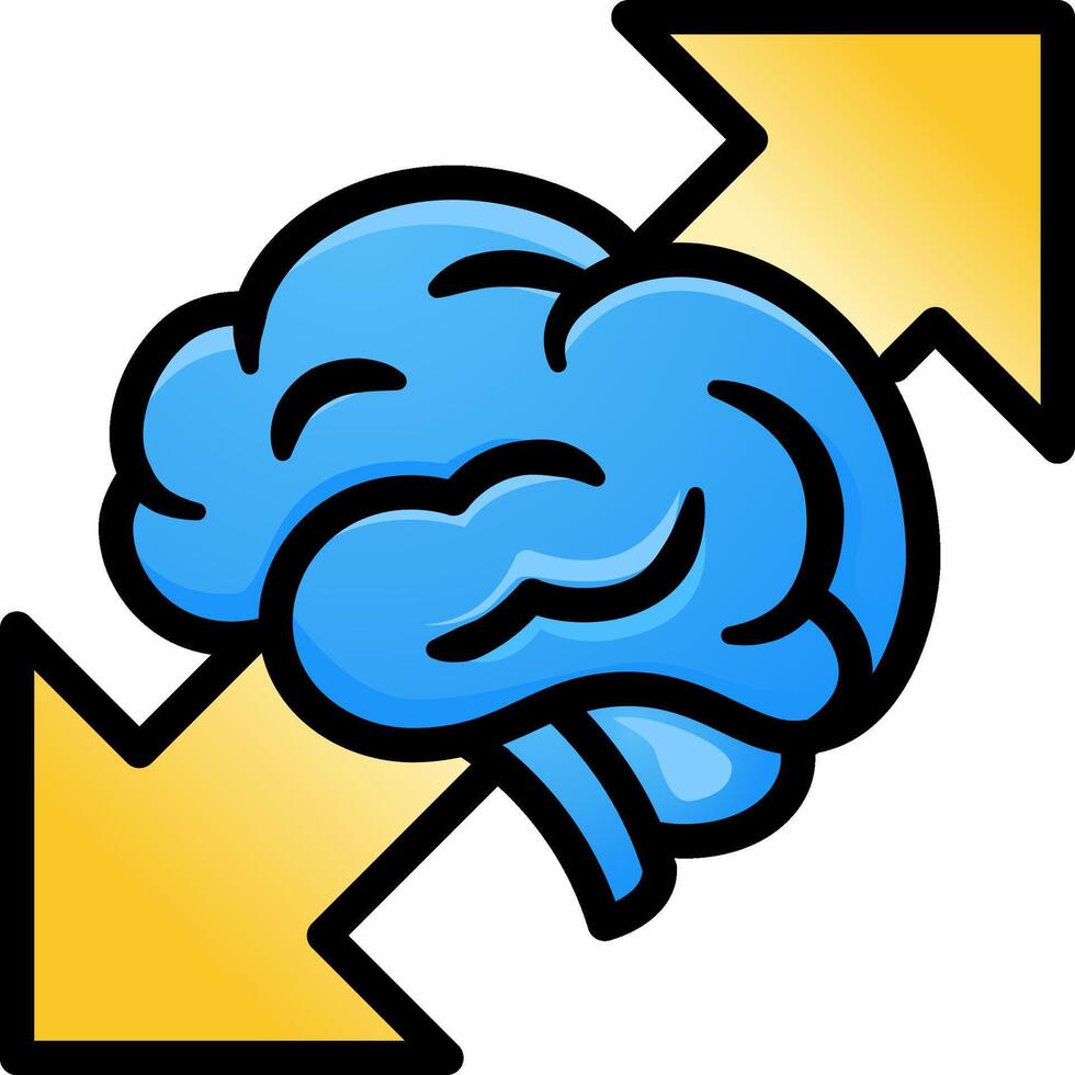 Upgrade Intelligence and Knowledge with Brain and Expand Arrow Icon Logo. vector
