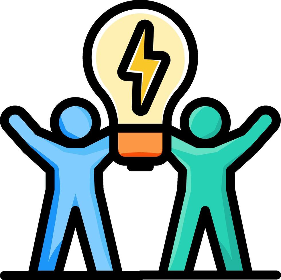 Light Bulb Team Icon Brainstorming Logo Symbol. vector