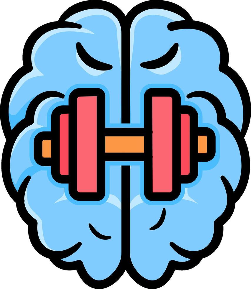 Brain and Strength Icon Logo vector