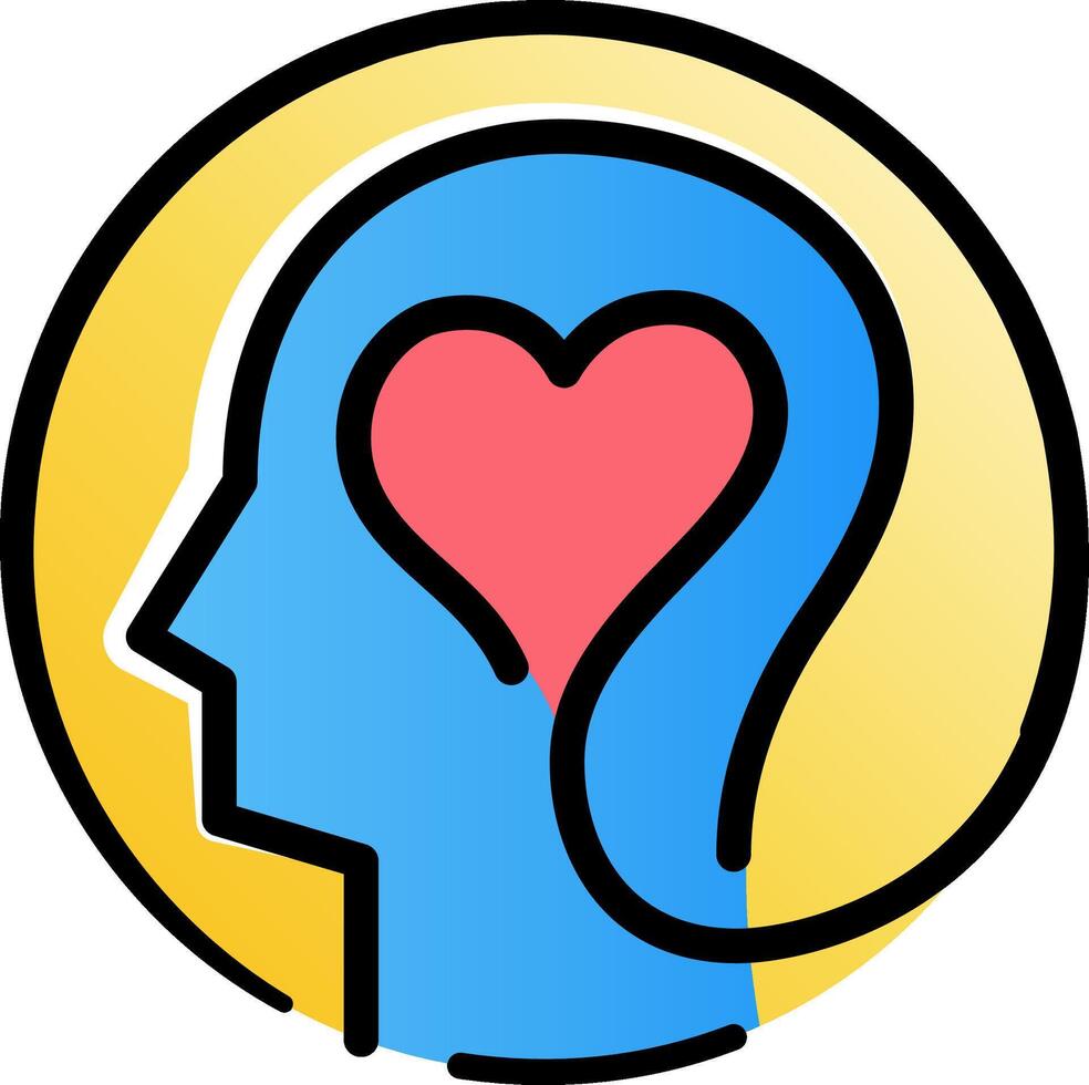 Heart Head Icon. Emotional Intelligence Logo Symbol. vector