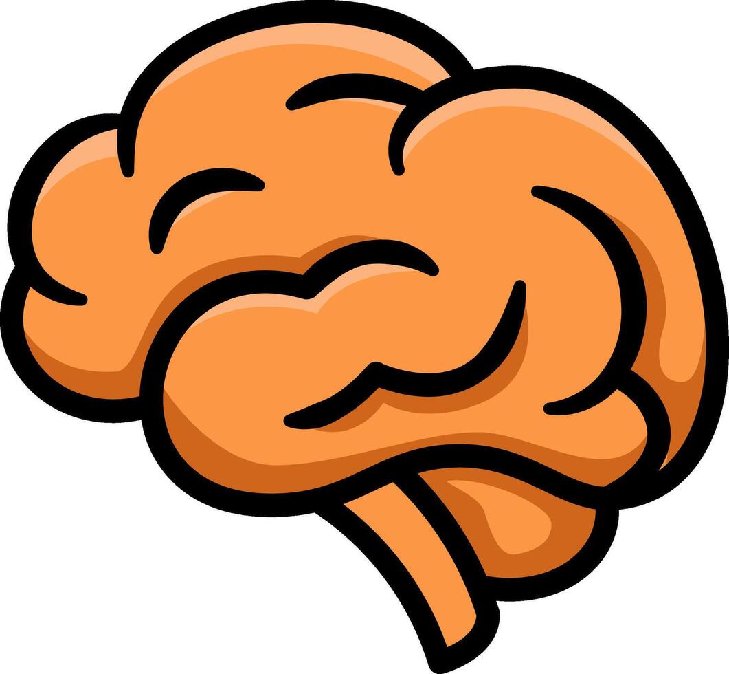 Human brain or mind icon side view line logo vector