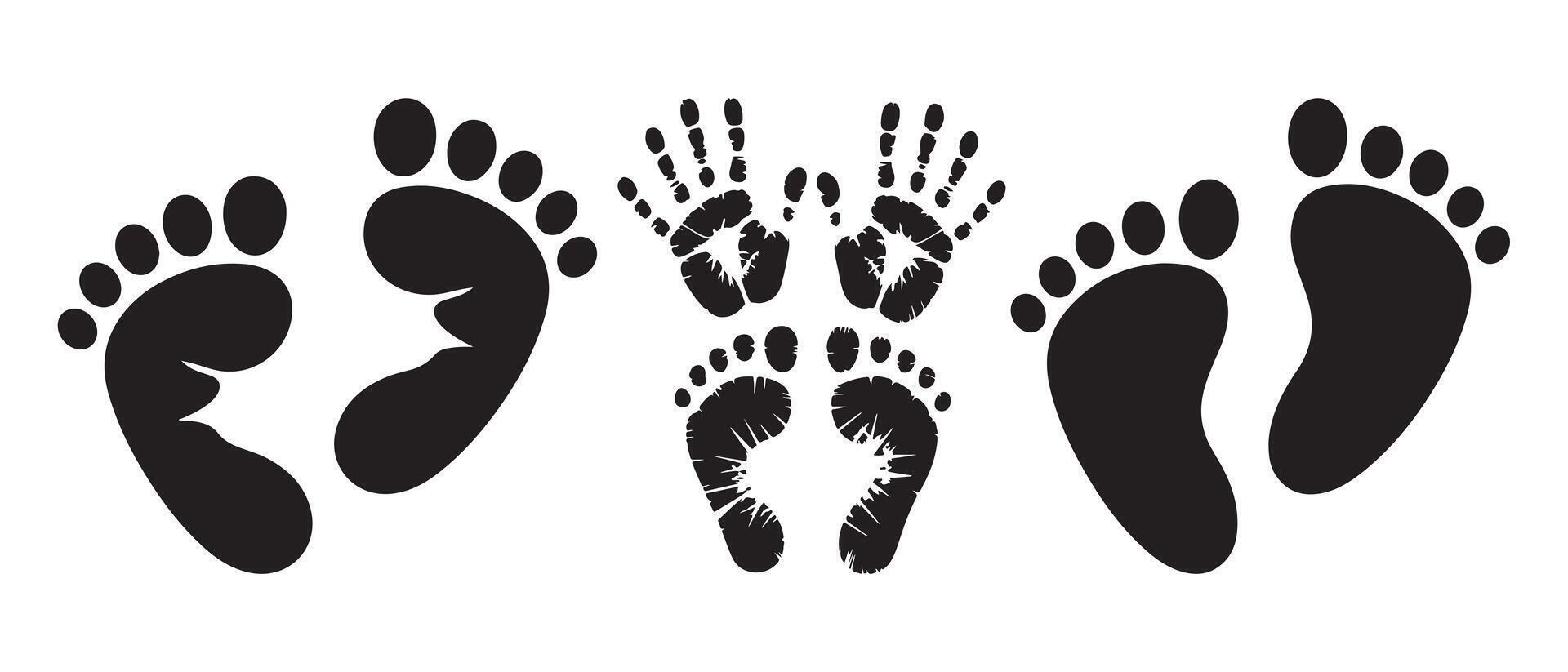 Baby Footprints and Handprints, a Simple Design vector