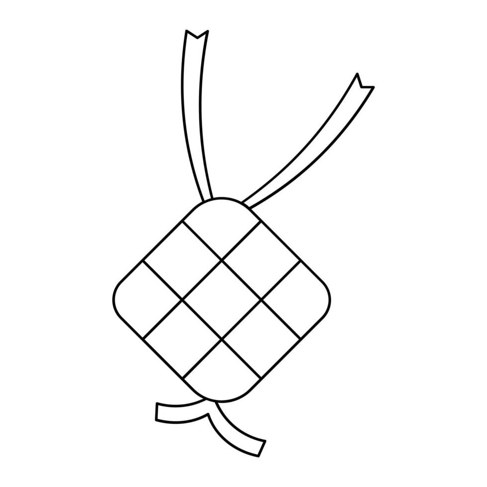 ketupat outline ellement design illustrator vector