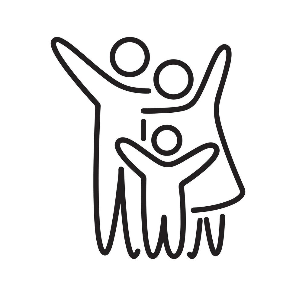 Happy family icon vector