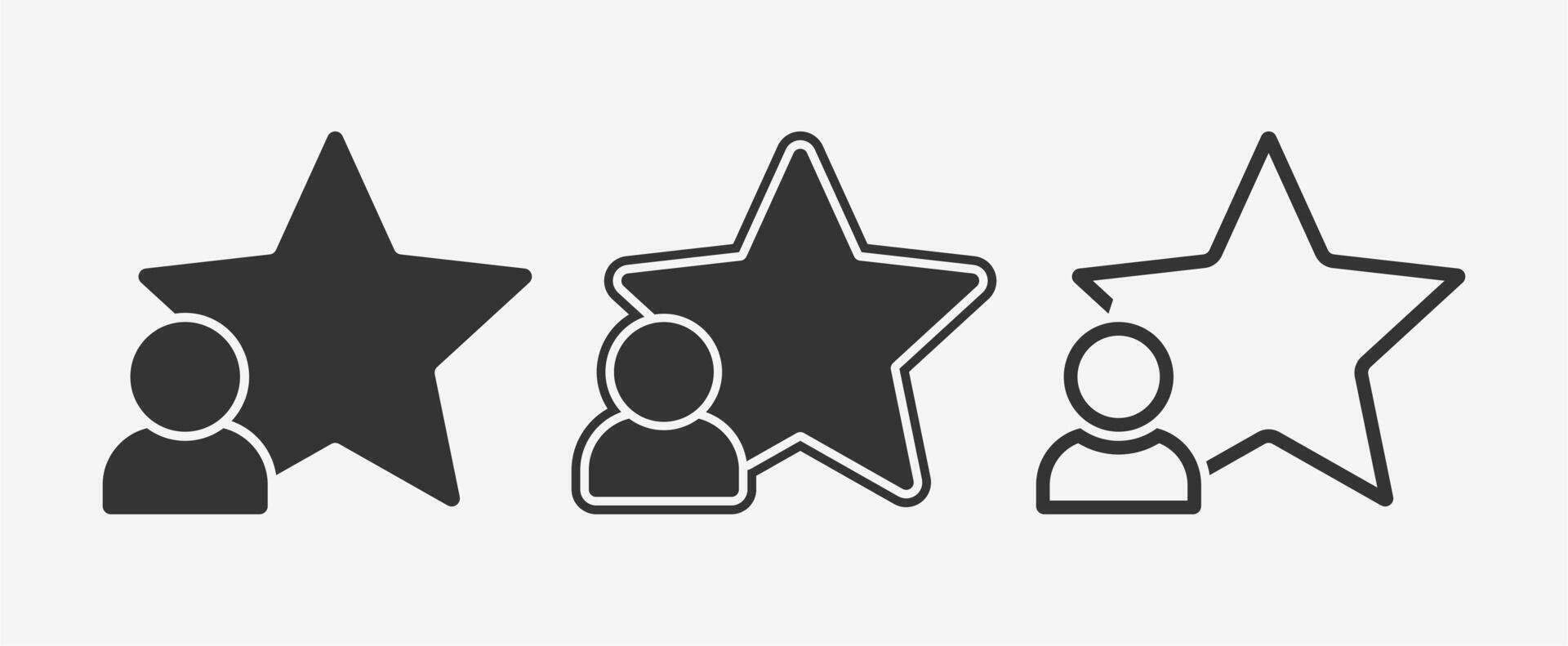 Human talent icon set best employee concept with star and man symbol on light grey background vector