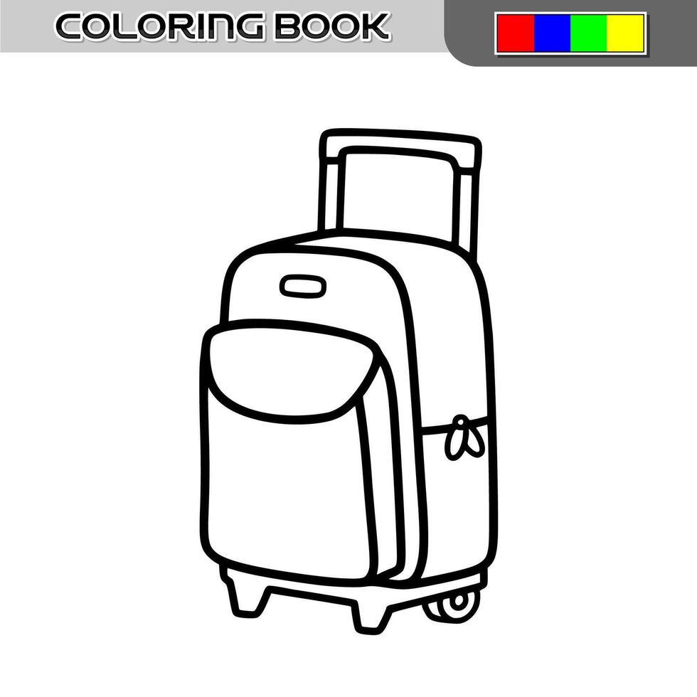 outline of a backpack for kids to color vector