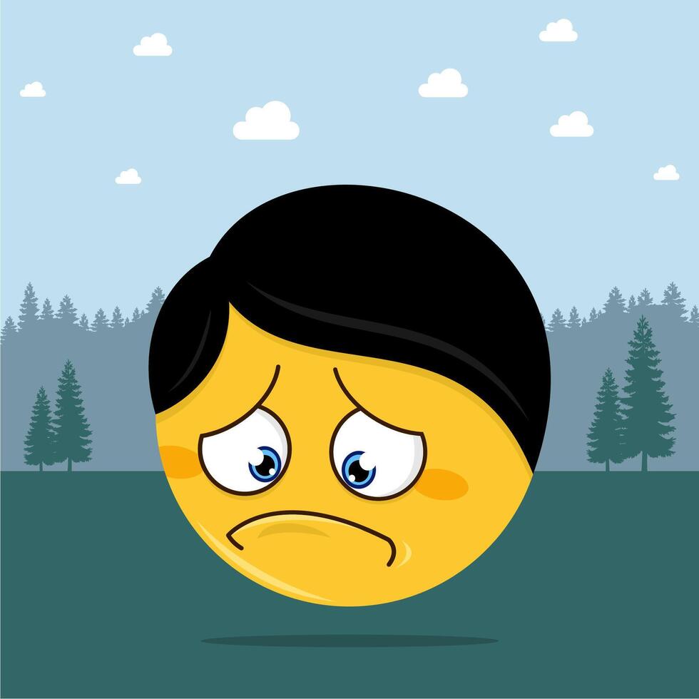 Stock depressed and sad emoticon vector