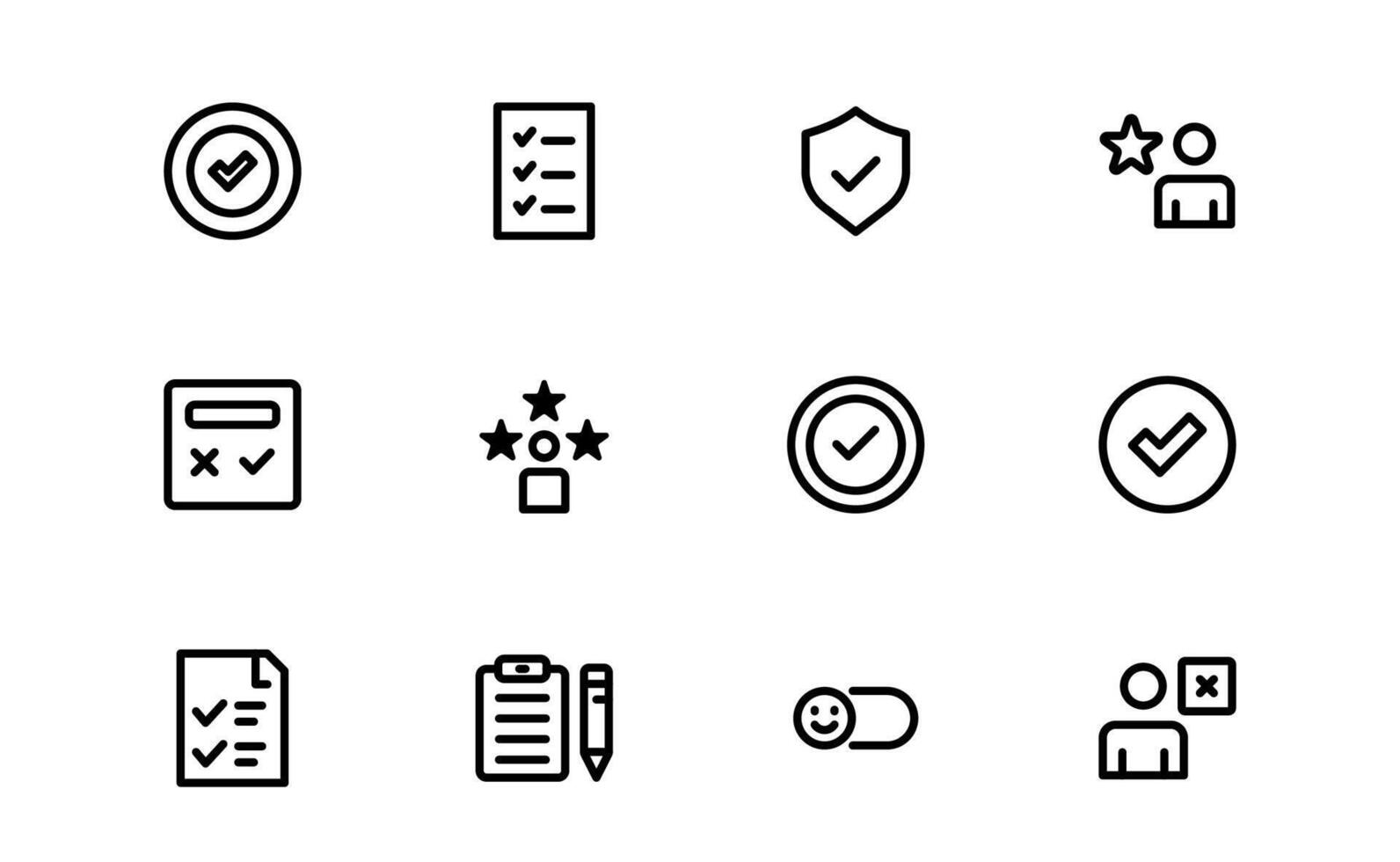 Premium Survey Icons set package. Clean, Editable Vectors for Data Collection, Customer Feedback, and Polling Applications.