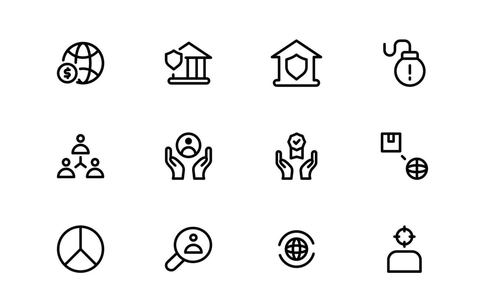 Diplomacy Icons bundle collection. Professional Illustrations for International Relations, Negotiations, and Global Communication Projects vector