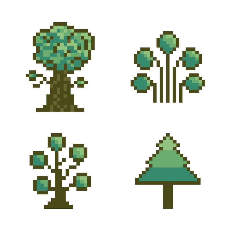 jungle leaves nature retro sprite vector