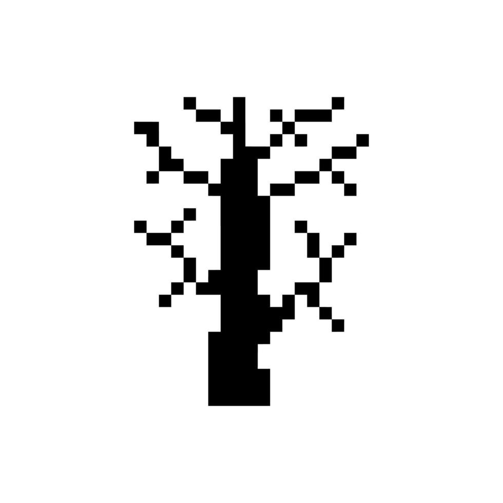pixel outline tree retro look vector