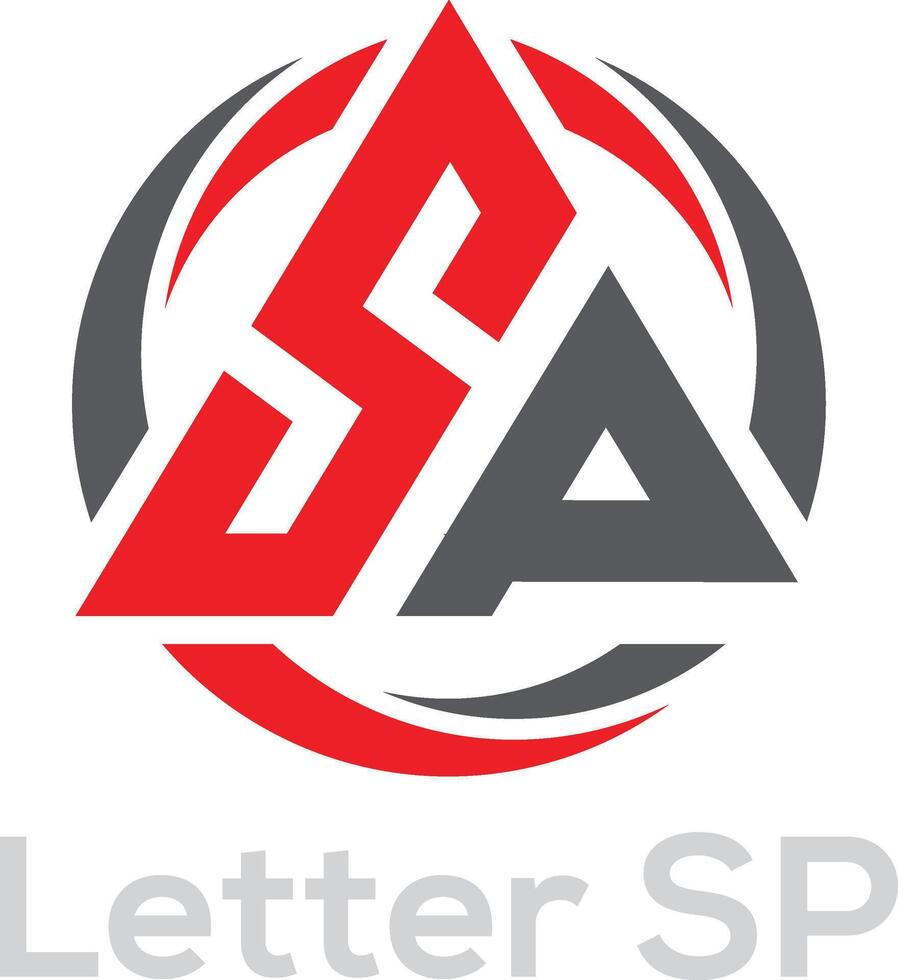 SP and SA Letter Logo Design vector