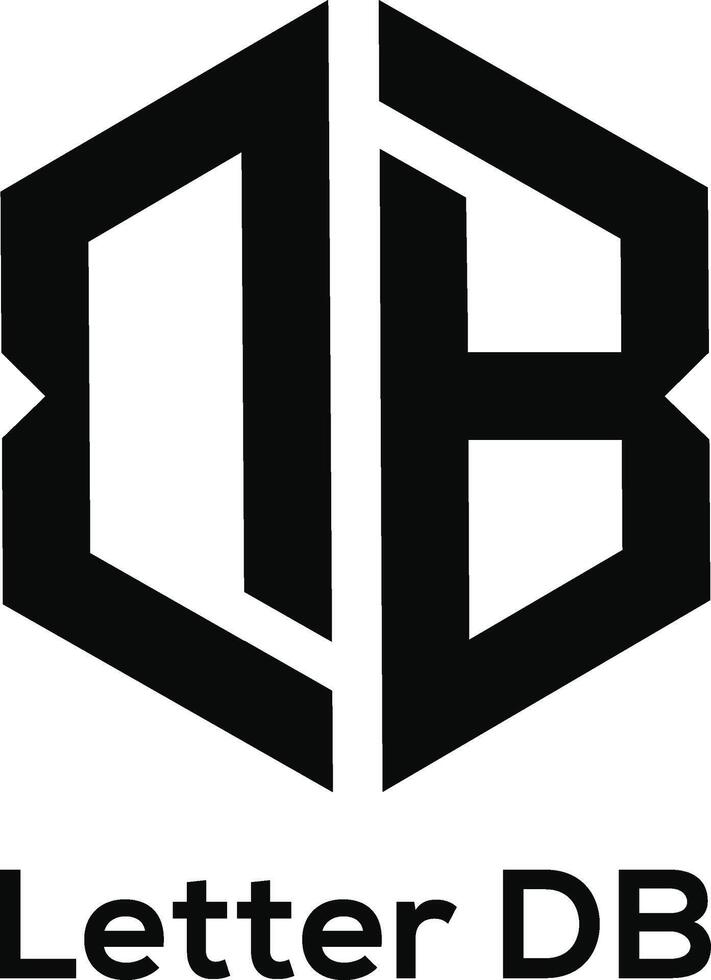 DB Letter Logo Design. Hexagon DB Letter Logo vector