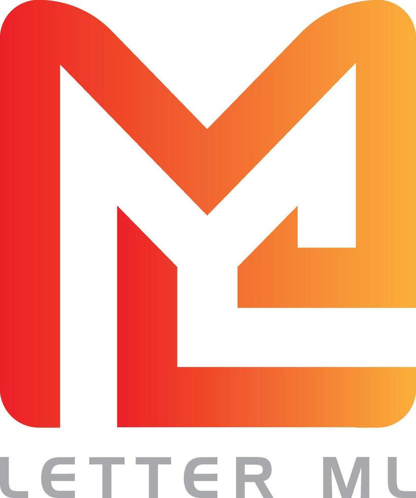 ML Lettermark Logo Design. Gradient ML Logo vector