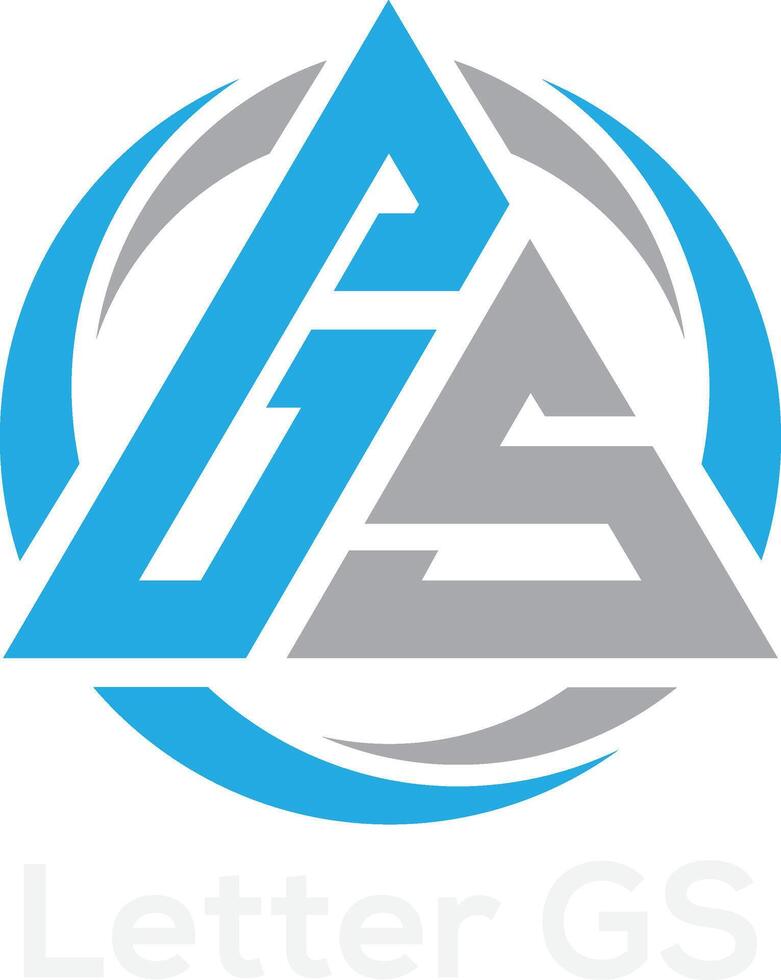 GS Logo Design Abstract Combination of Letters and Geometric Shapes vector
