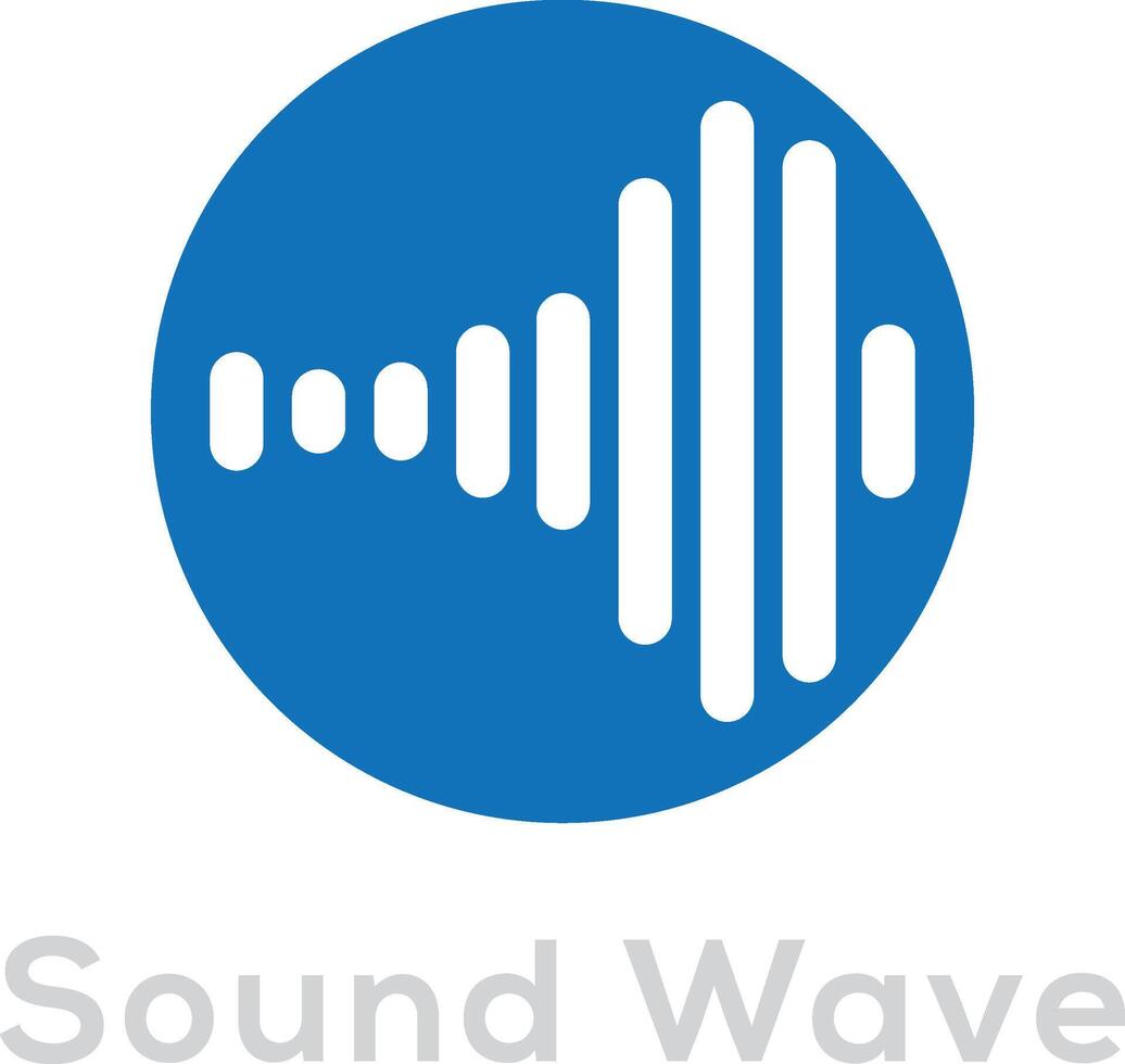 Blue Sound Wave Icon. Sound Frequency Logo vector