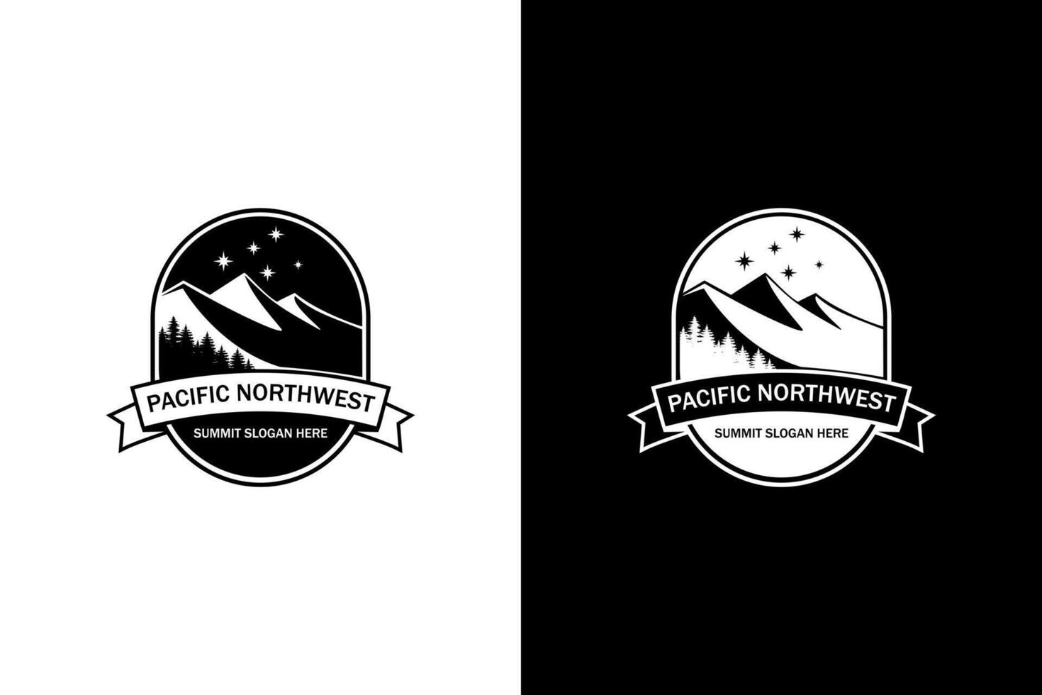 Pacific Northwest summit emblem logo design art vector