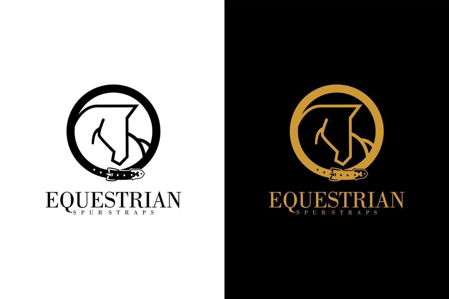 Horse Equestrian Spur Straps logo design art vector