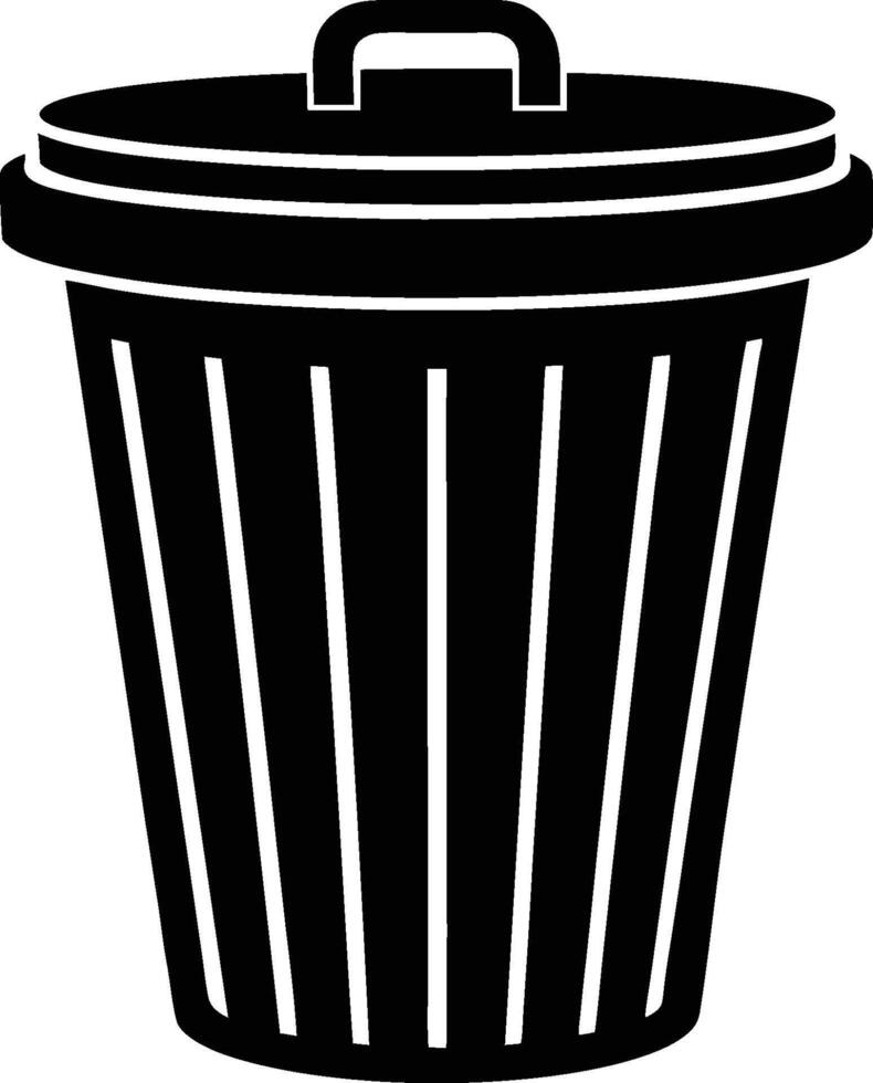 Isolated symbol of a garbage container. vector