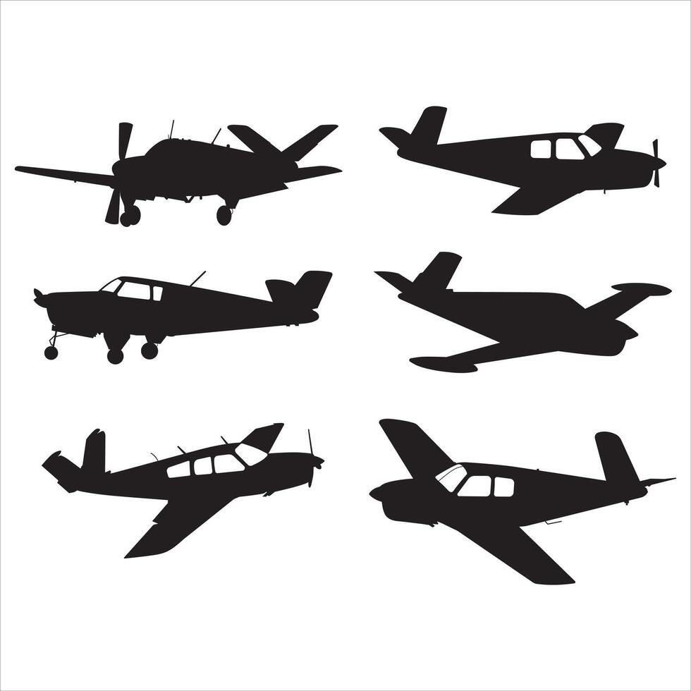Beechcraft BE35, Beechcraft Baron Airplane Side, Beechcraft BE35 Silhouette vector