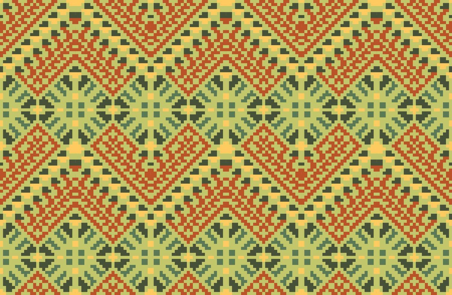 Motif Ikat Pattern Meaningfolk Embroidery, Aztec Geometric Ornament Print. Design for Carpet, Wallpaper, Clothing, Wrapping, Fabric vector