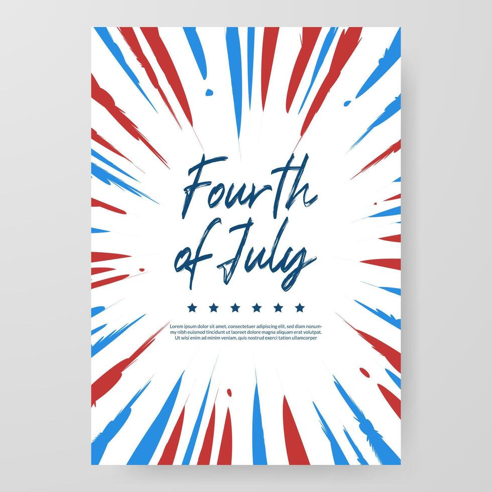 Fourth of July Splash Style Patriotic Poster vector