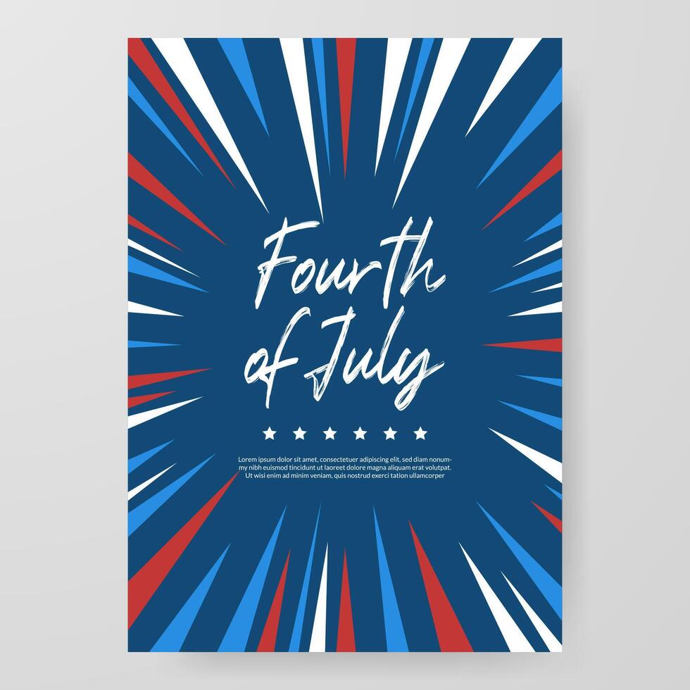 Fourth of July Poster with Starburst Background vector