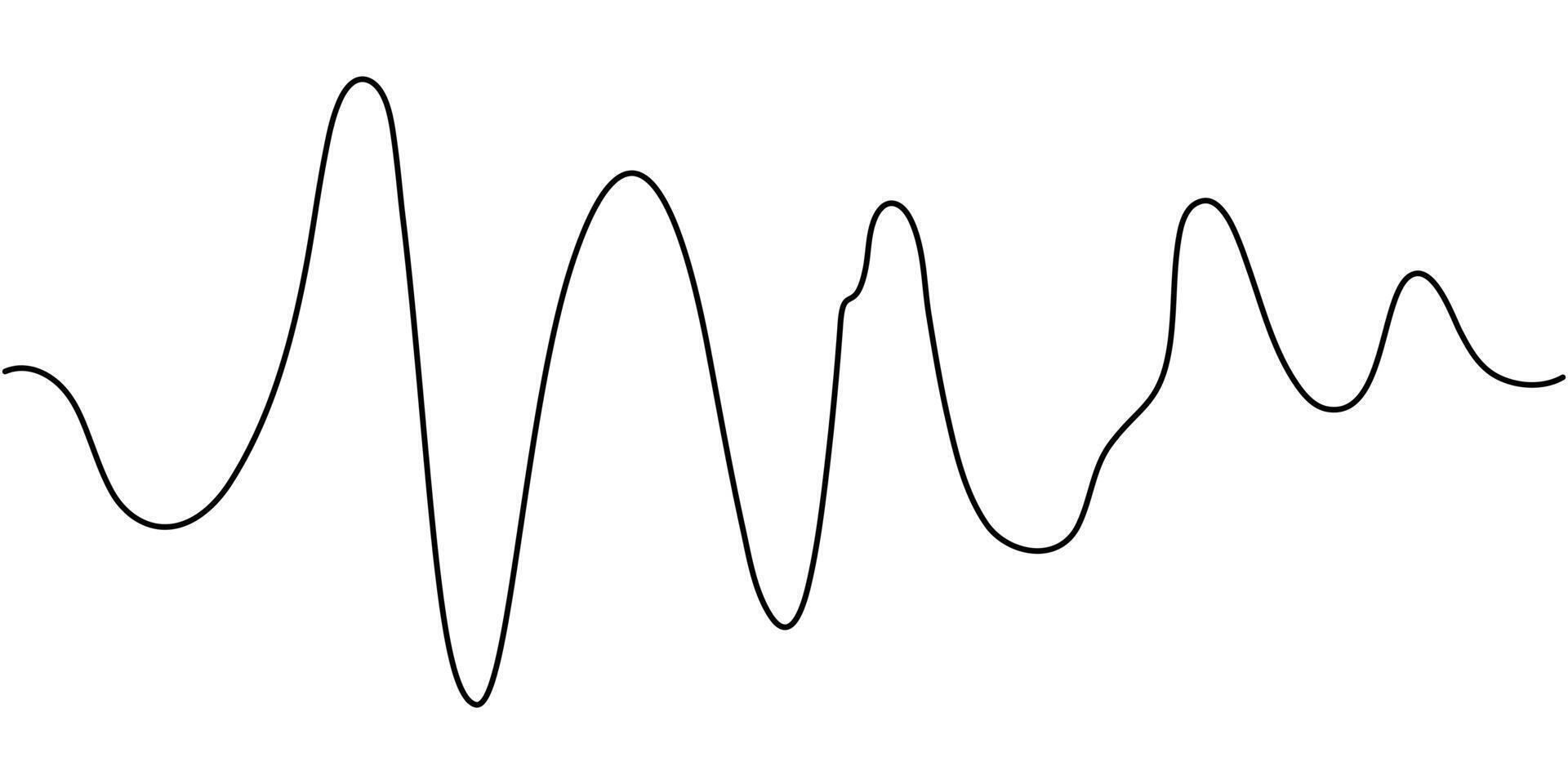 Continuous One line drawing of sound wave.Continuous linear sketch vector