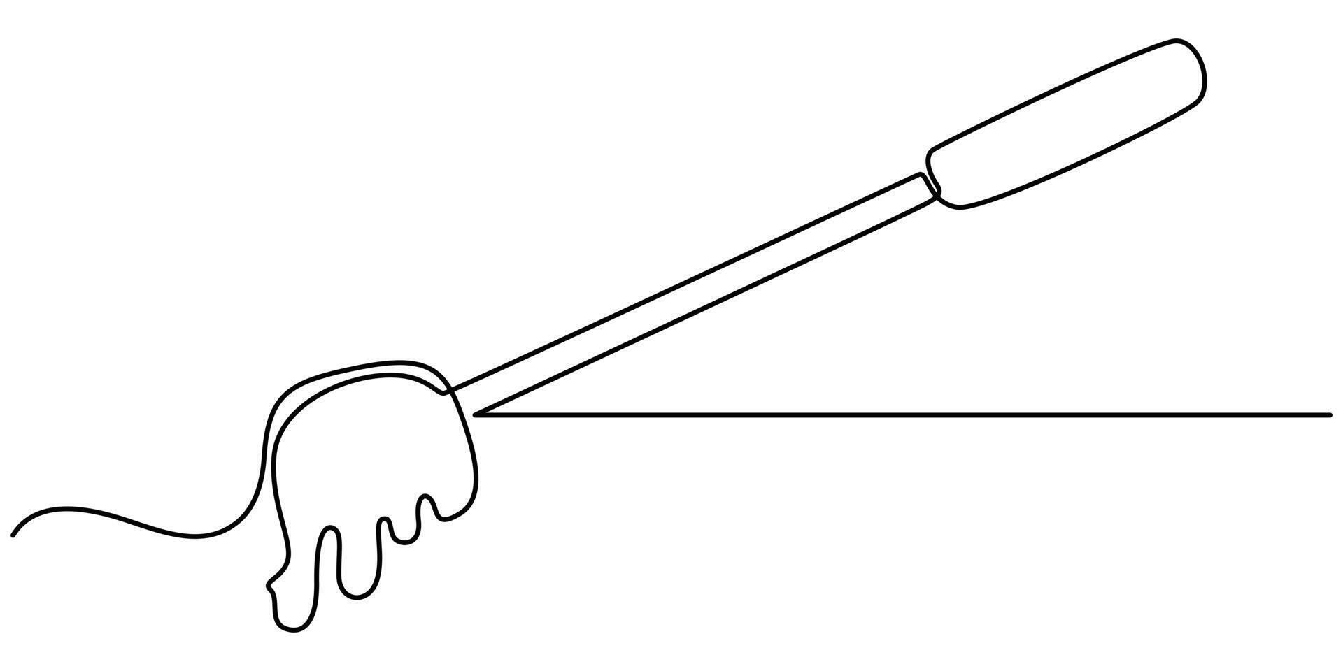 Fork cheese fondue continuous One line Drawing National Cheese. vector