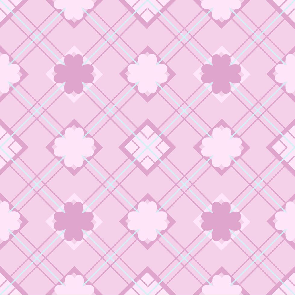 Cute plaid pink background vector