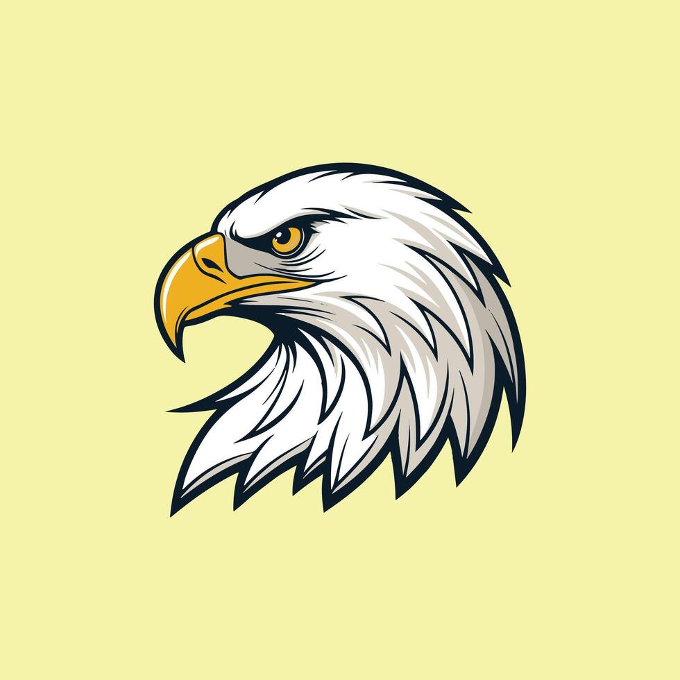 Majestic Bald Eagle Head Illustration with Piercing Eyes and Sharp Details for Wildlife Enthusiasts vector