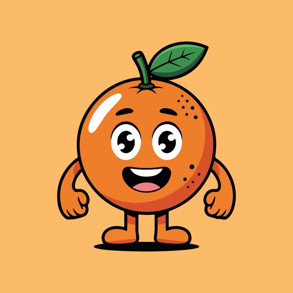 Cartoon Character with Smiling Face orange vector