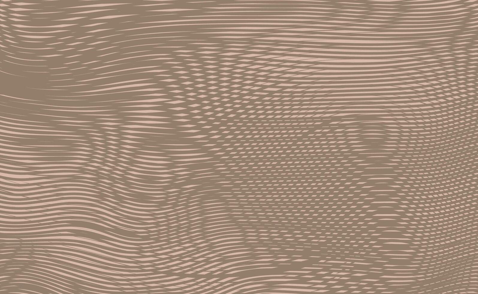 Intersecting lines the ripple effect. Wavy striped facturer. Decorative lined hypnotic contrast background. Brown abstract wallpaper with moire effect texture vector