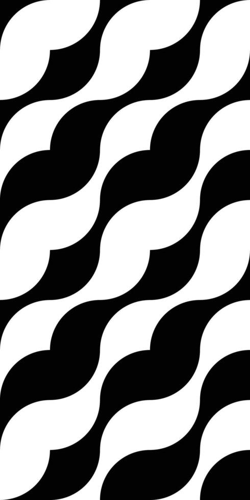 Geometric minimal design print with simple shape and figure, in white and black. Graphics Bauhaus composition. Waves pattern, modular tiling stripy art with circles. vector