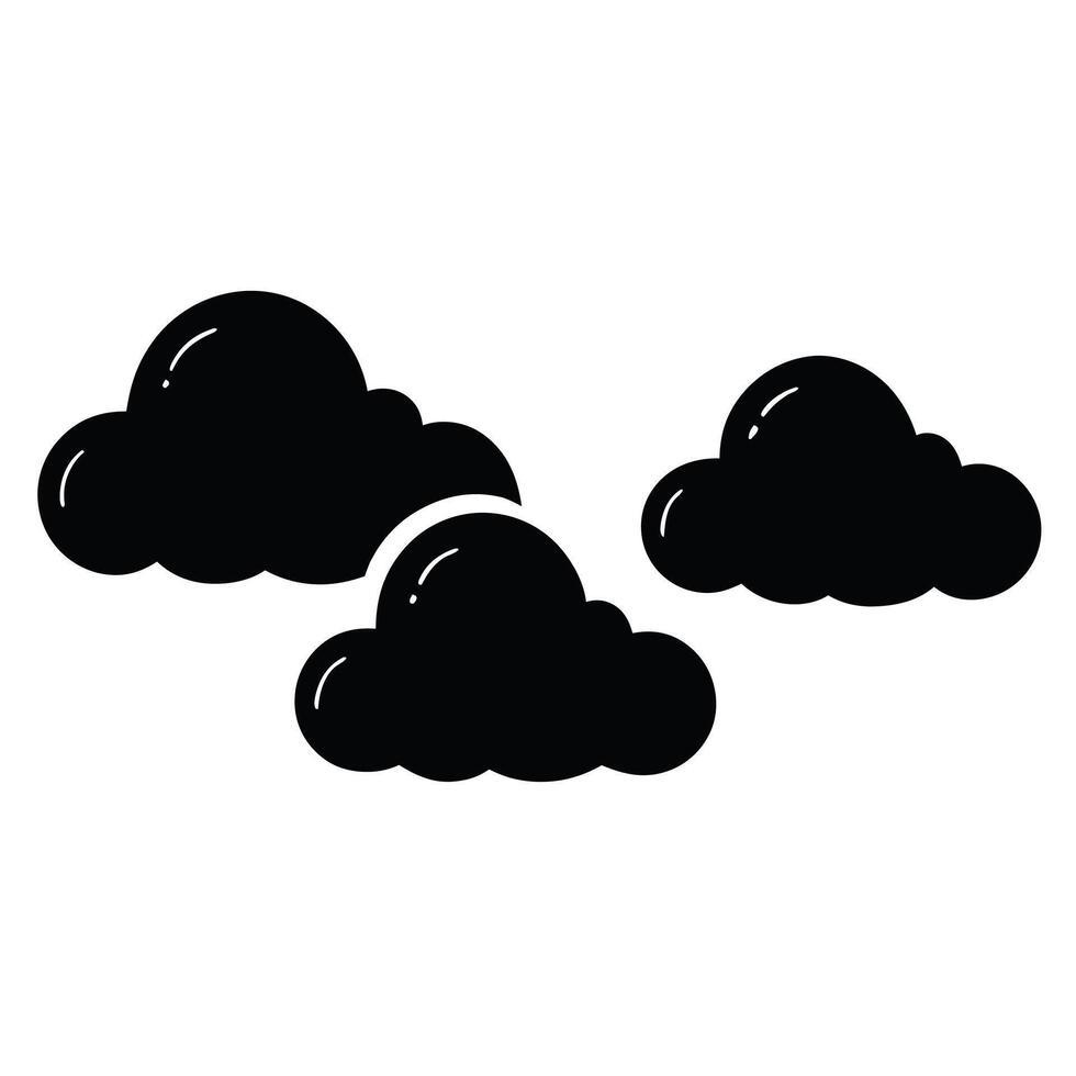 black clouds icon on white background illustration vector