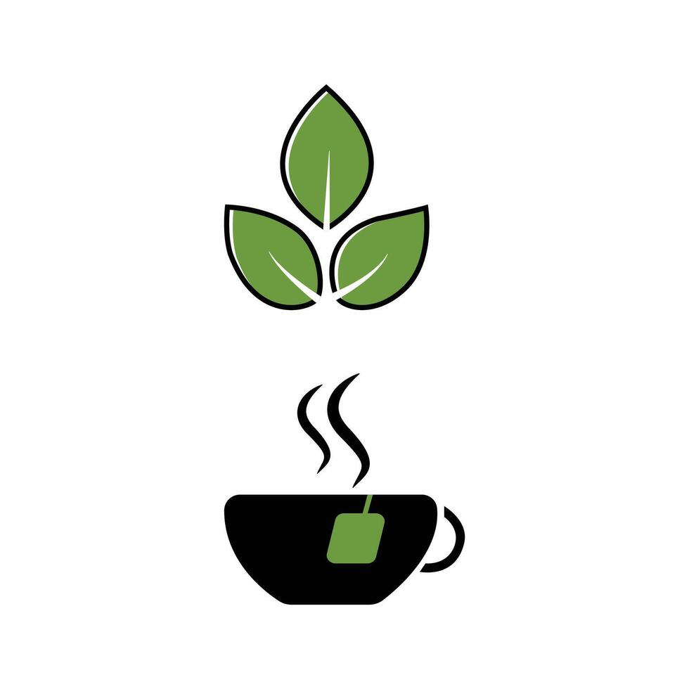 eco tea sign and teapot vector