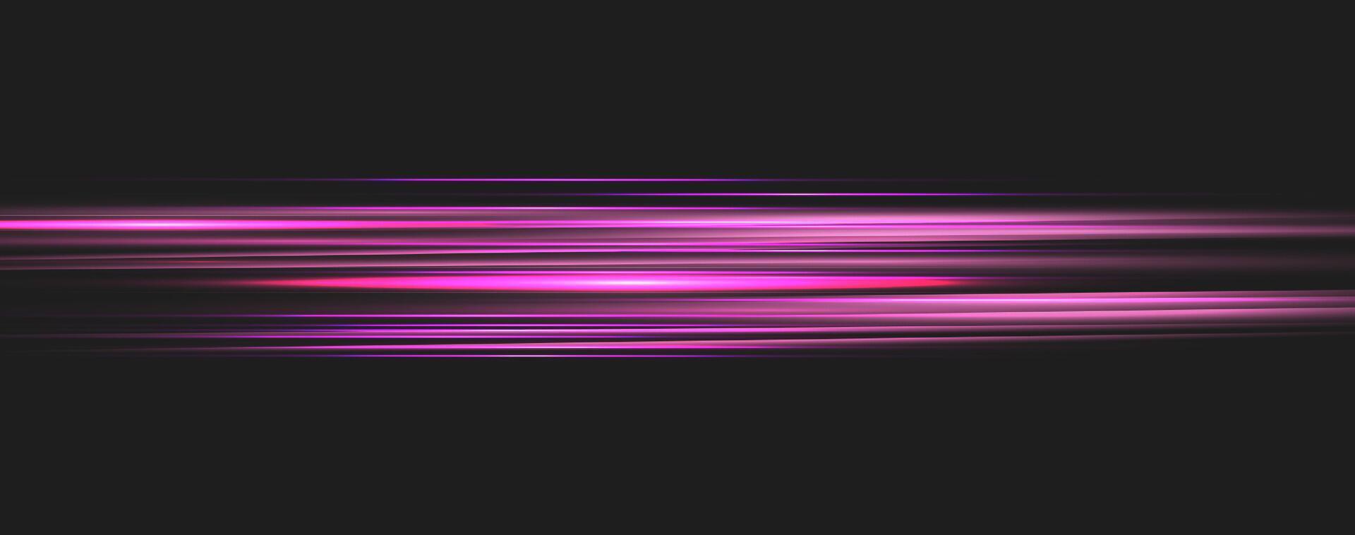 Speed rays, velocity light neon flow, motion effect, pink glow speed lines, colorful light trails, stripes. Abstract illustration. vector