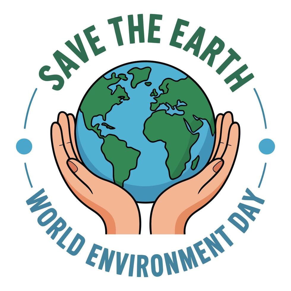Save the Earth, Secure Tomorrow -World Environment Day. vector