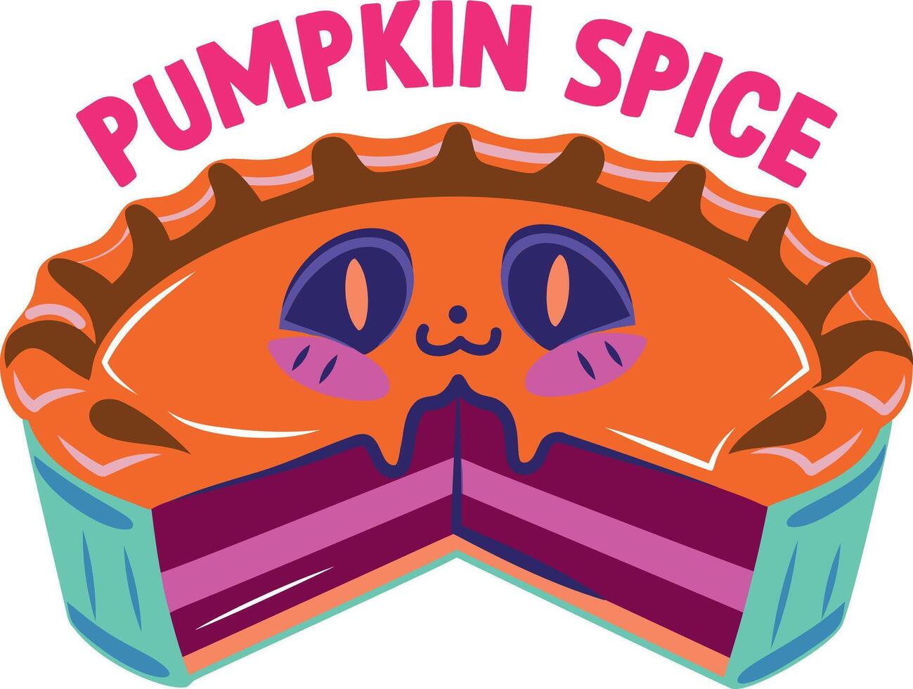 A flat style sticker of sweet pumpkin pie vector