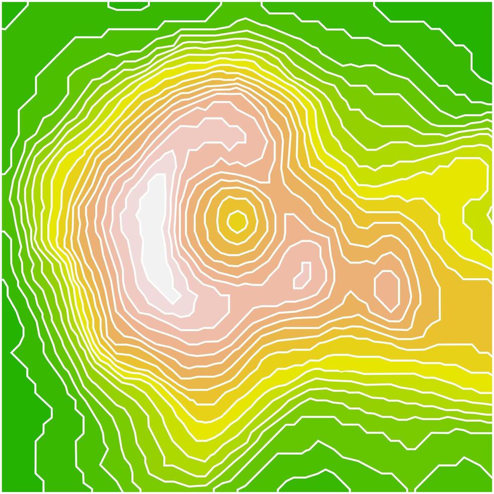 Topographic map wave. square colorful contour pattern with wavy distortion effect. Art design contour background. Grid map illustration. white line border vector