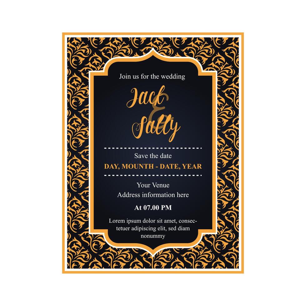 Luxury wedding invitation card design with abstract pattern, Arabic Islamic east background style, Decorative ornamental for print, poster, cover, flyer, and banner vector