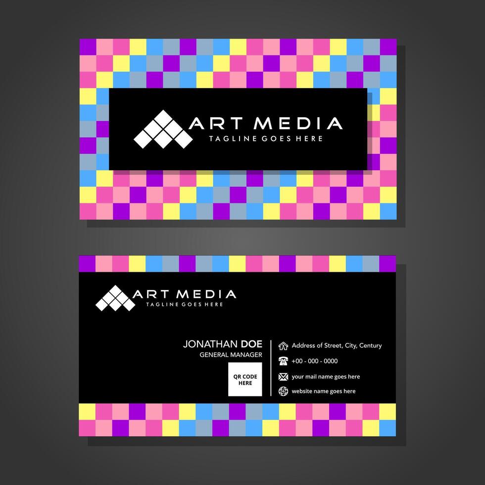 Business card abstract background with square pattern element vector