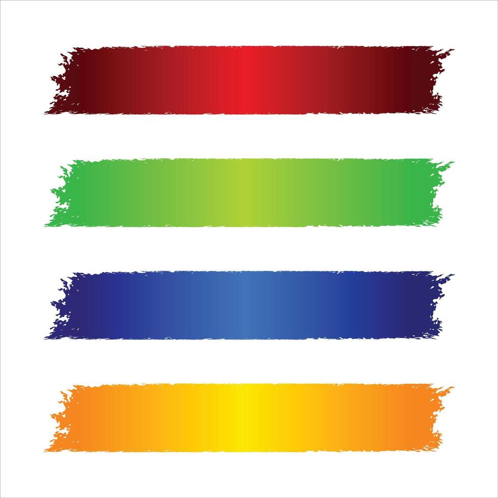 Creative Colorful Strokes and Splashes Design Set vector