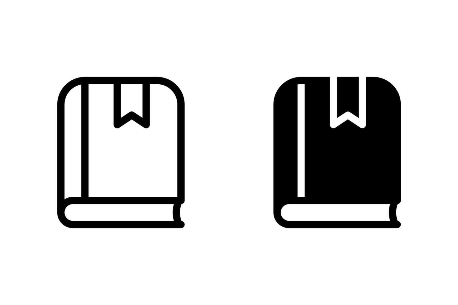 book with a bookmark icon set. Ideal for education, reading, library, or learning related designs vector