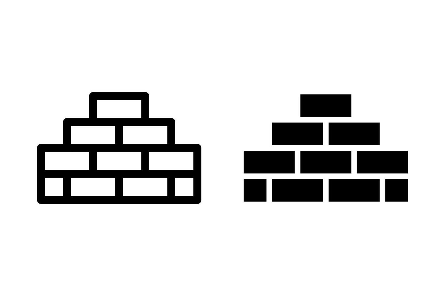 Brick wall icon set. Perfect for construction, building, or design related projects. Clean and modern graphic vector
