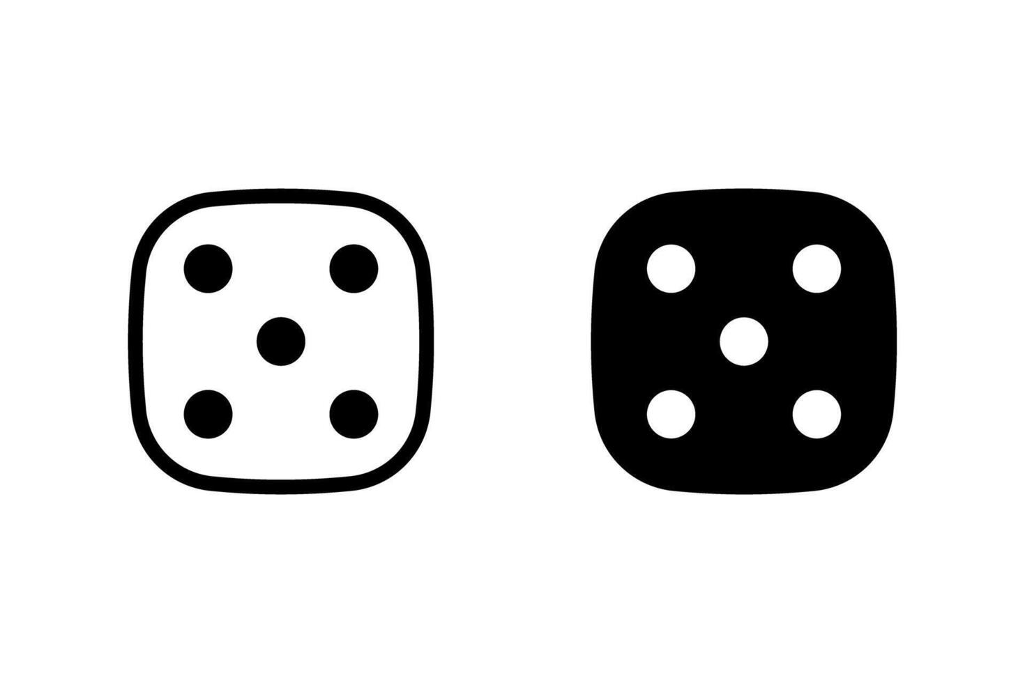 dice icon. Perfect for illustrating concepts related to games, chance, risk, luck, probability, or decisions vector