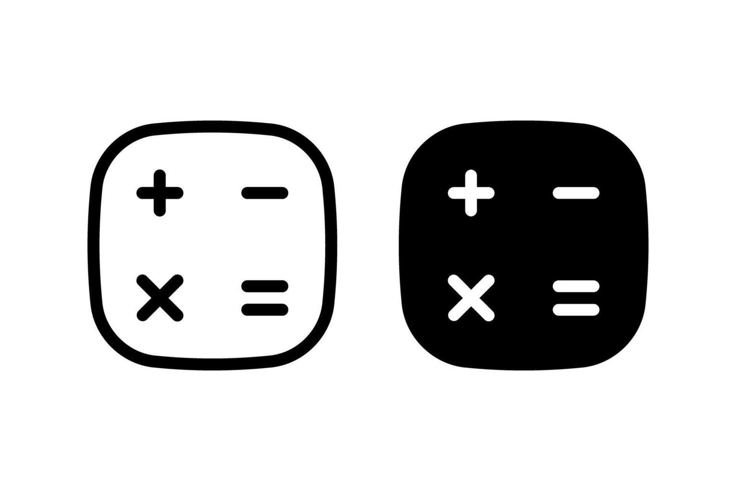 calculator icon set. Isolated on a blank background, perfect for illustrating mathematics, calculations, finance, and education vector