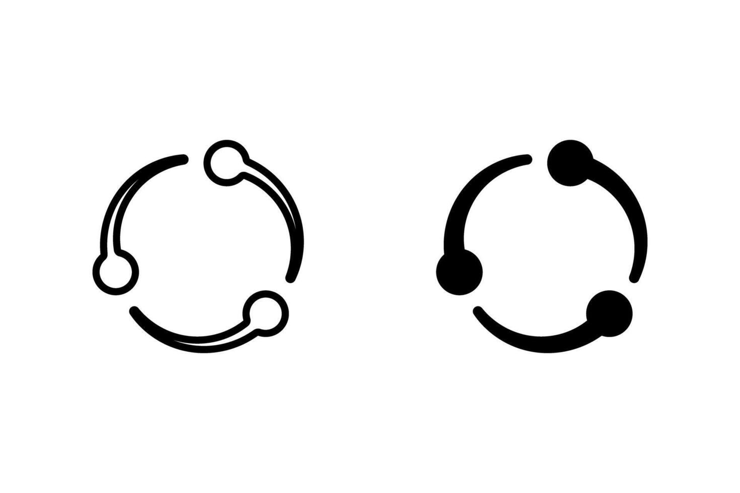 circular arrows icon. Simple and clean design representing process, cycle, flow, or rotation. Suitable for infographics, websites, app interfaces, and presentations vector