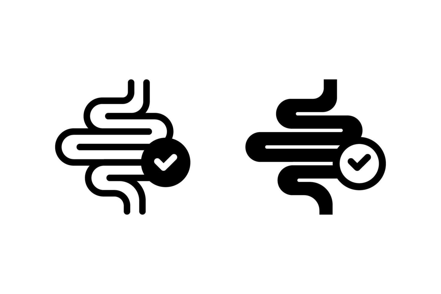 healthy gut icon set. Represents digestive health, gastroenterology, intestinal wellbeing, and medical checkup. suitable for health and wellness related designs vector