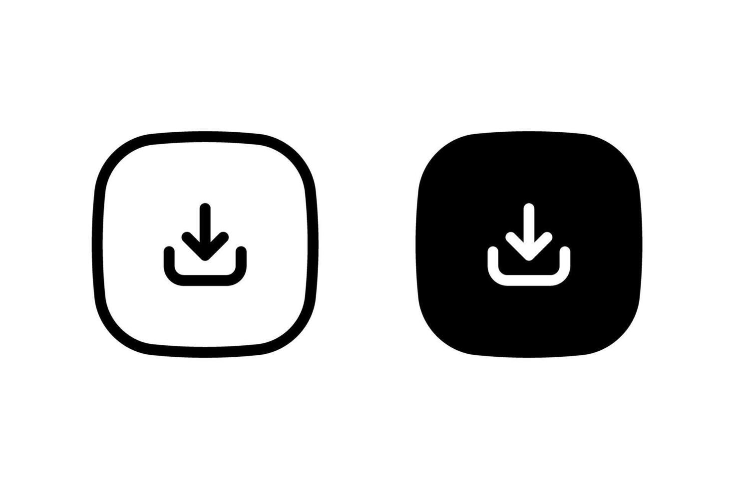 download icon set. Suitable for websites, applications, and graphic design projects needing a clear and minimalist download indicator. illustration vector